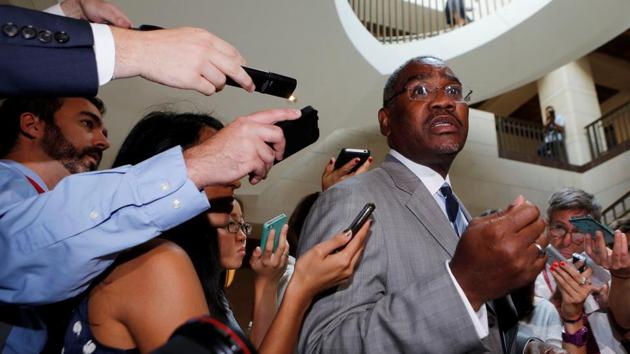 US Representative Gregory Meeks speaks to the media as he departs a classified intelligence briefing with other members of Congress on the crisis in Syria on Capitol Hill in Washington, DC September 5, 2013.(REUTERS/ FILE)