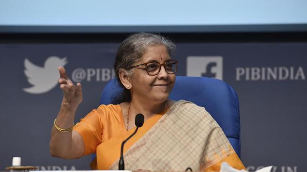 Union finance minister Nirmala Sitharaman(Sanjeev Verma/HT PHOTO)
