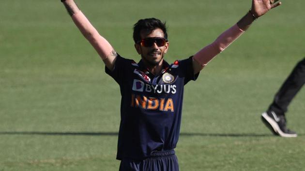 India's Yuzvendra Chahal reacts.(REUTERS) India's Yuzvendra Chahal reacts.(REUTERS)