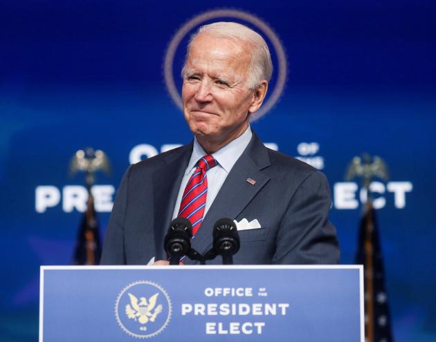 US President-elect Joe Biden speaks about the economy and the final US jobs report of 2020 at his transition headquarters in Wilmington, Delaware, US on December 4, 2020. (Reuters File Photo) US President-elect Joe Biden speaks about the economy and the final US jobs report of 2020 at his transition headquarters in Wilmington, Delaware, US on December 4, 2020. (Reuters File Photo)