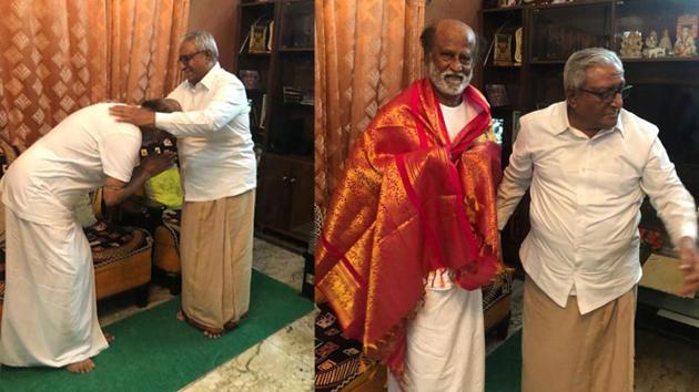 Rajinikanth with elder brother. Rajinikanth with elder brother.