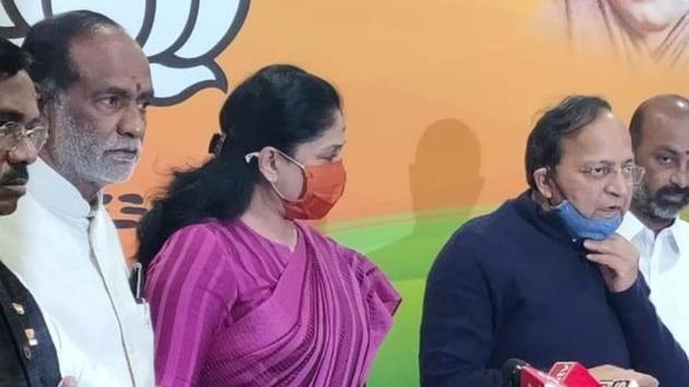 Actor-politician M Vijayashanti joining the BJP on Monday.(ANI Photo)