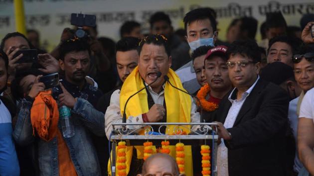 Gurung was charged by the Trinamool Congress (TMC) government under numerous sections of the Indian Penal Code and the Unlawful Activities (Prevention) Act for violence during the 2017 Gorkhaland agitation.(AFP Photo)