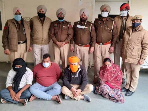 The accused in police custody in Ludhiana on Sunday. (HT PHOTO) The accused in police custody in Ludhiana on Sunday. (HT PHOTO)