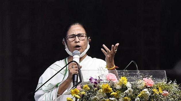 The Trinamool Congress supremo spoke at a rally in West Midnapore on Monday(PTI)