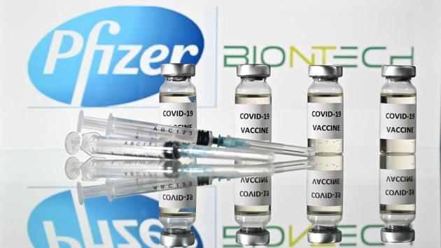 American pharmaceutical giant Pfizer in collaboration with German biotechnology company BioNTech carried out the world’s first Covid-19 vaccination on Tuesday (AFP) American pharmaceutical giant Pfizer in collaboration with German biotechnology company BioNTech carried out the world’s first Covid-19 vaccination on Tuesday (AFP)