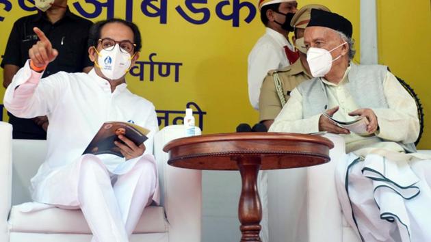 Maharashtra Governor Bhagat Singh Koshyari with CM Uddhav Thackeray at the memorial of Bharat Ratna Dr Babasaheb Ambedkar on the occasion of 64th Maha Parinirvan Diwas at Chaityabhumi, in Mumbai.(ANI) Maharashtra Governor Bhagat Singh Koshyari with CM Uddhav Thackeray at the memorial of Bharat Ratna Dr Babasaheb Ambedkar on the occasion of 64th Maha Parinirvan Diwas at Chaityabhumi, in Mumbai.(ANI)