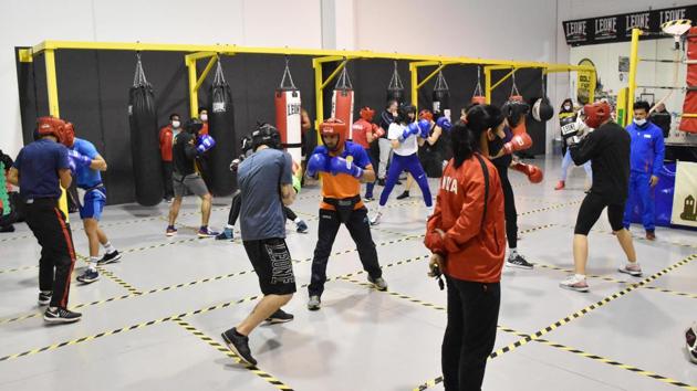 India’s Olympics-bound boxers training in Italy(HT Sports)