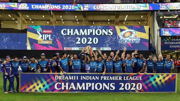 The image shows the winning team of IPL 2020, Mumbai Indians.(Instagram/@iplt20)