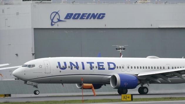 Boeing 737 Max 9 built for United Airlines landing at King County International Airport - Boeing Field after a test flight from Moses Lake, Wash., in Seattle.(AP File Photo)