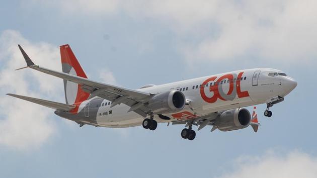 A Gol Airlines Boeing 737 Max plane approaches to land at the international airport in Guarulhos, near Sao Paulo, Brazil.(AP) A Gol Airlines Boeing 737 Max plane approaches to land at the international airport in Guarulhos, near Sao Paulo, Brazil.(AP)
