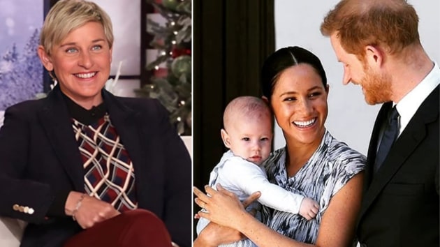Ellen Degeneres and the Duke and Duchess of Sussex, Prince Harry and Meghan Markle with baby Archie.(Instagram)