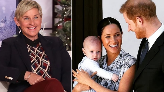 Ellen Degeneres and the Duke and Duchess of Sussex, Prince Harry and Meghan Markle with baby Archie.(Instagram)