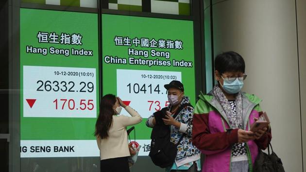 Benchmarks fell in Tokyo, Hong Kong and Sydney but edged higher in Shanghai. (AP Photo) Benchmarks fell in Tokyo, Hong Kong and Sydney but edged higher in Shanghai. (AP Photo)