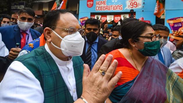 BJP national president JP Nadda said he was lucky to have survived the attack because of his bulletproof vehicle.(PTI Photo)
