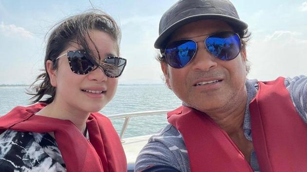 The image shows Sachin Tendulkar with his daughter.(Instagram/@sachintendulkar)