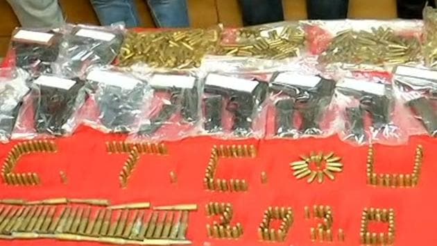 A huge cache of arms and ammunition was recovered from hidden locations from the house of the gangster duo. (Sourced Photo) A huge cache of arms and ammunition was recovered from hidden locations from the house of the gangster duo. (Sourced Photo)