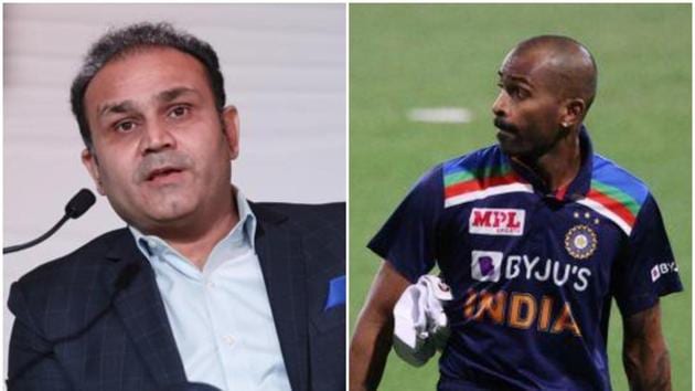 Virender Sehwag and Hardik Pandya. (HT/Reuters) Virender Sehwag and Hardik Pandya. (HT/Reuters)