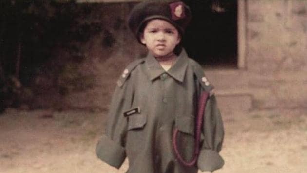 ‘Little Priyanka Chopra’ poses in her father’s army uniform.