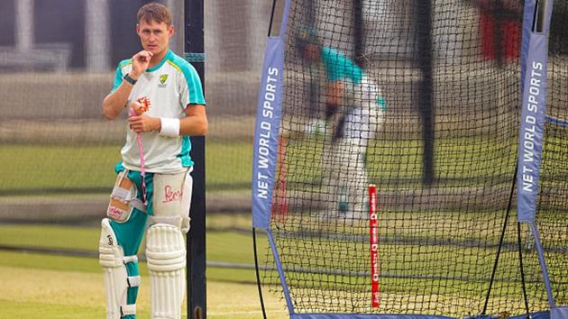 Marnus Labuschagne in the nets. (Getty Images) Marnus Labuschagne in the nets. (Getty Images)