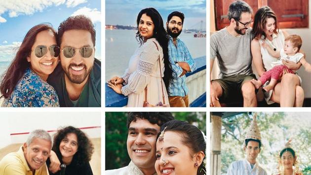 (Clockwise from top left) Gayatri, a Tamil Brahmin and Milan, a Mallu Christian married each other after a decade-long wait; Saheli Maity and Yogesh talk about overcoming their personal differences in their story; Kalki and her partner, Guy Hershberg share their cross-country love story; Sudipa and Tridip Mandal, an inter-caste couple, narrate their secret wedding; Alisha and Abhiraj Purandare’s tale is about embracing each other’s religious customs; and Sreeya Sen and Vikram D’Souza speak about overcoming an unconventional age gap with their tale! (Clockwise from top left) Gayatri, a Tamil Brahmin and Milan, a Mallu Christian married each other after a decade-long wait; Saheli Maity and Yogesh talk about overcoming their personal differences in their story; Kalki and her partner, Guy Hershberg share their cross-country love story; Sudipa and Tridip Mandal, an inter-caste couple, narrate their secret wedding; Alisha and Abhiraj Purandare’s tale is about embracing each other’s religious customs; and Sreeya Sen and Vikram D’Souza speak about overcoming an unconventional age gap with their tale!