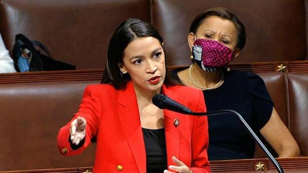 She branded the situation ‘sad’ for being a partisan issue and slammed McConnell for wanting ‘yet another corporate bailout’ to improve people’s well-being and ability to survive. (AP) She branded the situation ‘sad’ for being a partisan issue and slammed McConnell for wanting ‘yet another corporate bailout’ to improve people’s well-being and ability to survive. (AP)