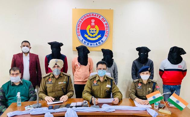 The accused in Ludhiana police custody on Saturday. (Gurpreet SIngh/HT) The accused in Ludhiana police custody on Saturday. (Gurpreet SIngh/HT)