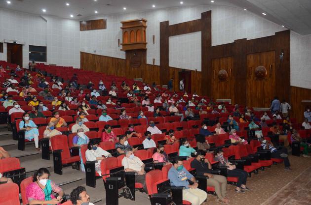 Acharya Atre Natya Rangmandir in Kalyan opens up with a Marathi play. (Rishikesh Choudhary/ HT) Acharya Atre Natya Rangmandir in Kalyan opens up with a Marathi play. (Rishikesh Choudhary/ HT)