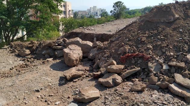 Road dug up at Vetal Hill near MIT in Pune, India. (HT PHOTO) Road dug up at Vetal Hill near MIT in Pune, India. (HT PHOTO)