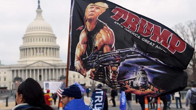 The gatherings of mostly unmasked Trump loyalists were intended as a show of force just two days before the Electoral College meets to formally elect Biden as the 46th president. Trump, whose term will end January 20, refuses to concede, while clinging to baseless claims of fraud that have been rejected by state and federal courts, and Friday by the Supreme Court. (AFP (Representative Image)) The gatherings of mostly unmasked Trump loyalists were intended as a show of force just two days before the Electoral College meets to formally elect Biden as the 46th president. Trump, whose term will end January 20, refuses to concede, while clinging to baseless claims of fraud that have been rejected by state and federal courts, and Friday by the Supreme Court. (AFP (Representative Image))