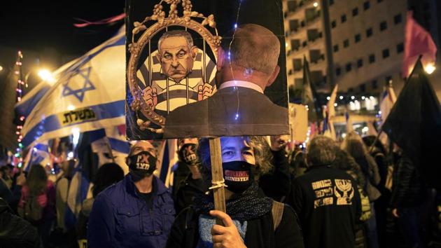 The protests have been a nuisance for Netanyahu, who has seen his popularity plummet during the coronavirus outbreak, with Israel on the verge of what may be a third national lockdown with cases again trending upward. (AP Photo) The protests have been a nuisance for Netanyahu, who has seen his popularity plummet during the coronavirus outbreak, with Israel on the verge of what may be a third national lockdown with cases again trending upward. (AP Photo)