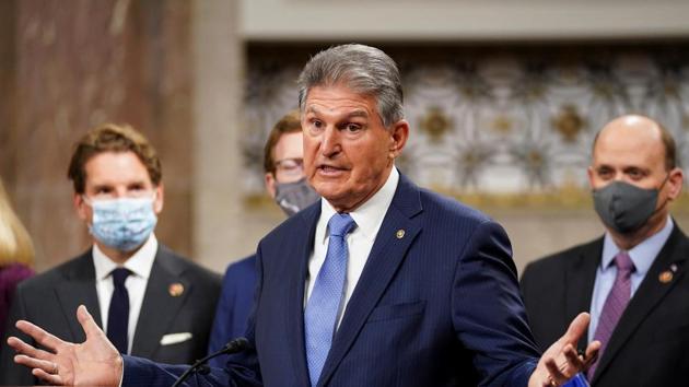 Senator Joe Manchin, one of the negotiators, said earlier Sunday they’d produce a relief package “for the American people tomorrow, $908 billion.”(REUTERS)
