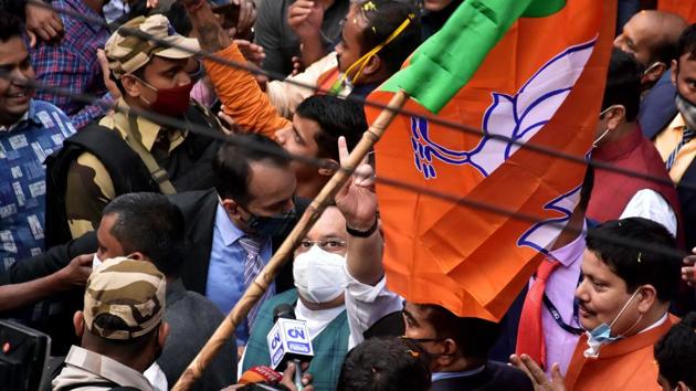 BJP national president JP Nadda after the inauguration of the BJP election office in Kolkata. (ANI FILE) BJP national president JP Nadda after the inauguration of the BJP election office in Kolkata. (ANI FILE)
