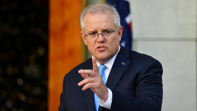 Australia's Prime Minister Scott Morrison attends a news conference at Parliament House in Canberra, Australia.(REUTERS) Australia's Prime Minister Scott Morrison attends a news conference at Parliament House in Canberra, Australia.(REUTERS)