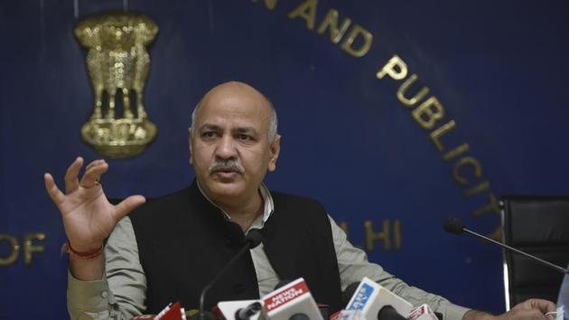 Delhi Deputy chief minister Manish Sisodia addresses a press conference. (Vipin Kumar/HT PHOTO) Delhi Deputy chief minister Manish Sisodia addresses a press conference. (Vipin Kumar/HT PHOTO)