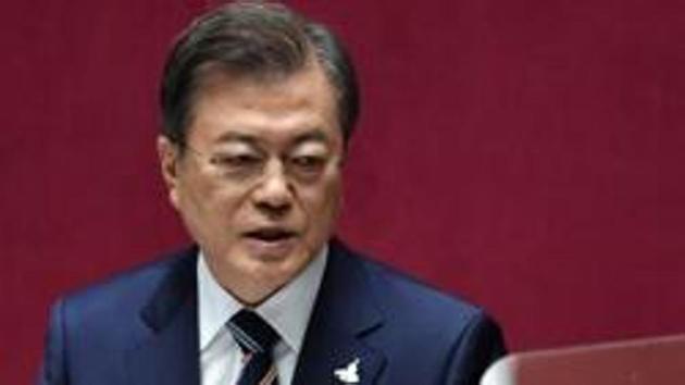 South Korean President Moon Jae-in’s progressive camp passed legislation that criminalizes sending leaflets to North Korea(REUTERS)