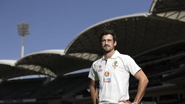 Mitchell Starc of Australia poses during an Australian Nets Session at Adelaide Oval on December 15, 2020 in Adelaide, Australia.(Getty Images)