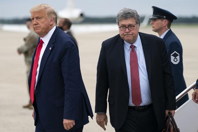 Trump announced that Barr would be stepping down from his position on Dec. 23, amid lingering tension between the president and the attorney general over the Hunter Biden investigation. (AP) Trump announced that Barr would be stepping down from his position on Dec. 23, amid lingering tension between the president and the attorney general over the Hunter Biden investigation. (AP)