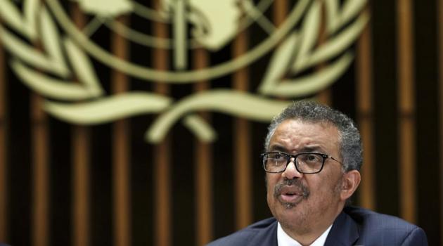 Tedros Adhanom Ghebreyesus, Director General of the World Health Organization (WHO), gives a statement to the media about the response to the Covid-19 virus outbreak, at the World Health Organization (WHO) headquarters in Geneva, Switzerland. (AP) Tedros Adhanom Ghebreyesus, Director General of the World Health Organization (WHO), gives a statement to the media about the response to the Covid-19 virus outbreak, at the World Health Organization (WHO) headquarters in Geneva, Switzerland. (AP)