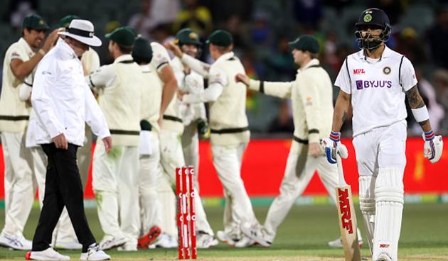 Kohli looked set for his first century of 2020 had it not been for his run out courtesy a horrible mix-up and a poor call by Rahane (getty )