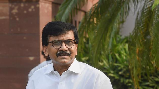 Shiv Sena MP Sanjay Raut at Parliament House in September.(PTI FILE)