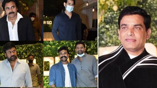 Top actors from the Telugu film industry made it to Dil Raju’s birthday bash.