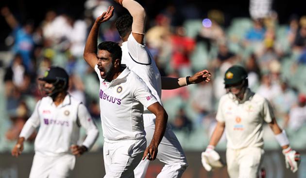 R Ashwin was in the middle was a fine spell and having kept Steve Smith quiet, had the dangerous Australia batsman out caught at slips (Getty)