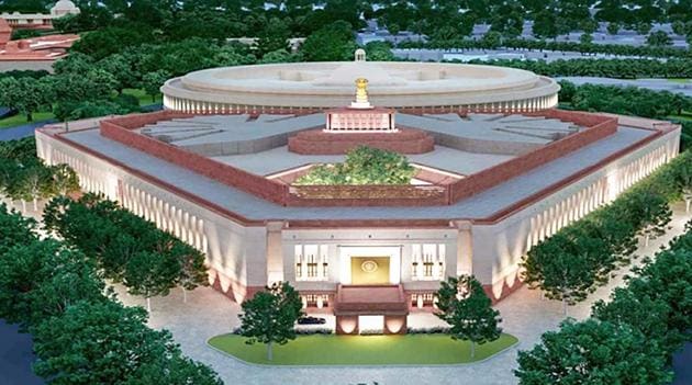 **EDS: FILE PHOTO** New Delhi: In this file photo dated Dec. 5, 2020, a model of the proposed new Parliament building, in New Delhi. (PTI Photo) **EDS: FILE PHOTO** New Delhi: In this file photo dated Dec. 5, 2020, a model of the proposed new Parliament building, in New Delhi. (PTI Photo)