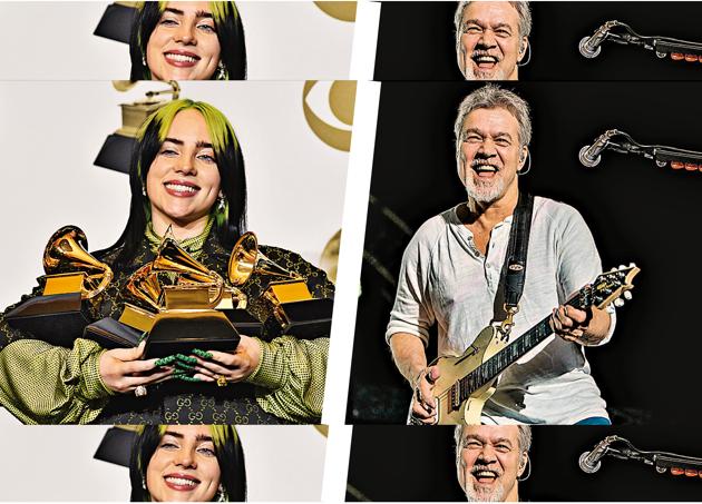 Grammy Award-winning Billie Eilish (left) recently said she didn’t know Van Halen