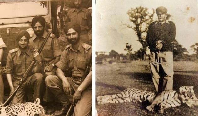 Then Maj Prithipal S Gill (right) and late Maj Ajeet S Judge with the leopard. Gill’s father, late Maj Harpal Singh of 1st Sikh, with a tiger. (PHOTOS: PAKHI GILLS FAMILY ARCHIVES) Then Maj Prithipal S Gill (right) and late Maj Ajeet S Judge with the leopard. Gill’s father, late Maj Harpal Singh of 1st Sikh, with a tiger. (PHOTOS: PAKHI GILLS FAMILY ARCHIVES)
