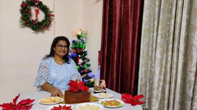 Kolbad resident Penny Rathore and her X’mas dishes. (HT Photo) Kolbad resident Penny Rathore and her X’mas dishes. (HT Photo)
