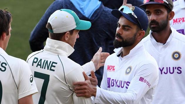 Photo of Australian captain Tim Paine (L) and Indian skipper Virat Kohli (L)(Twitter)