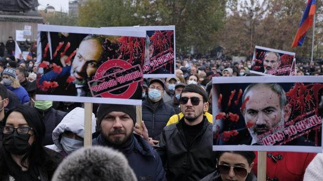 On Saturday, thousands of protesters rallied near the Yerablur military memorial cemetery on the outskirts of the Armenian capital of Yerevan as Pashinyan visited it to honor the soldiers killed in the latest fighting. The nation is observing a three-day mourning period for the dead. (AP (Representative Image)) On Saturday, thousands of protesters rallied near the Yerablur military memorial cemetery on the outskirts of the Armenian capital of Yerevan as Pashinyan visited it to honor the soldiers killed in the latest fighting. The nation is observing a three-day mourning period for the dead. (AP (Representative Image))