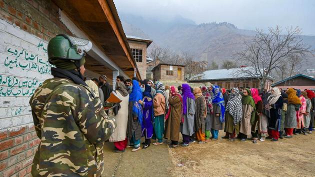 In the final phase, 83 candidates, including 31 women, are in the fray for 13 DDC constituencies in Kashmir. In the Jammu division, there are 85 candidates, including 15 women, in the fray for 15 DDC constituencies. (PTI) In the final phase, 83 candidates, including 31 women, are in the fray for 13 DDC constituencies in Kashmir. In the Jammu division, there are 85 candidates, including 15 women, in the fray for 15 DDC constituencies. (PTI)